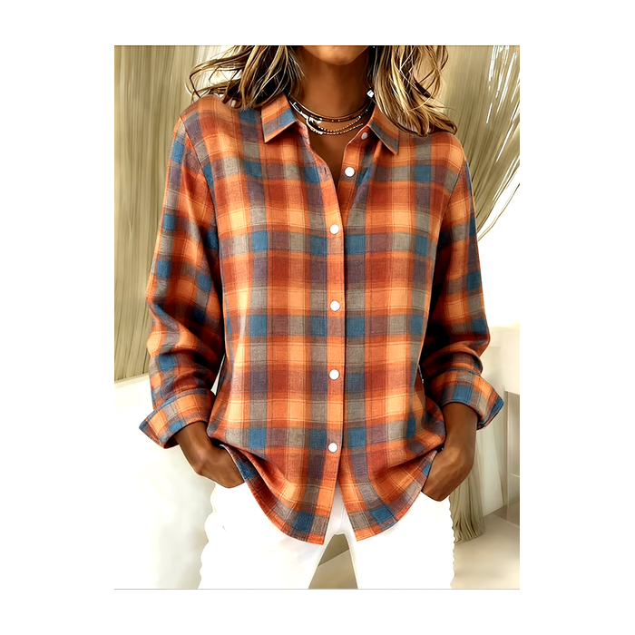 Women Geometric Long Sleeve Shirt Spring/Fall V Neck Daily Casual Top