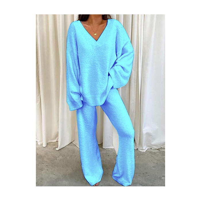 Women's Floral Daily Going Out Two Piece Set Long Sleeve Casual Spring/Fall Top With Pants Matching Set