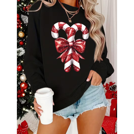 Women Christmas Crew Neck Printing Casual Spring/Fall Long Sleeve Sweatshirt