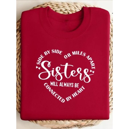 Women Text Letters Crew Neck Casual Spring/Fall Long Sleeve Sweatshirt