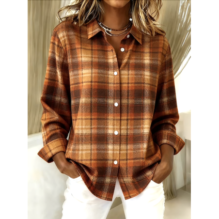 Women Geometric Long Sleeve Shirt Spring/Fall V Neck Daily Casual Top