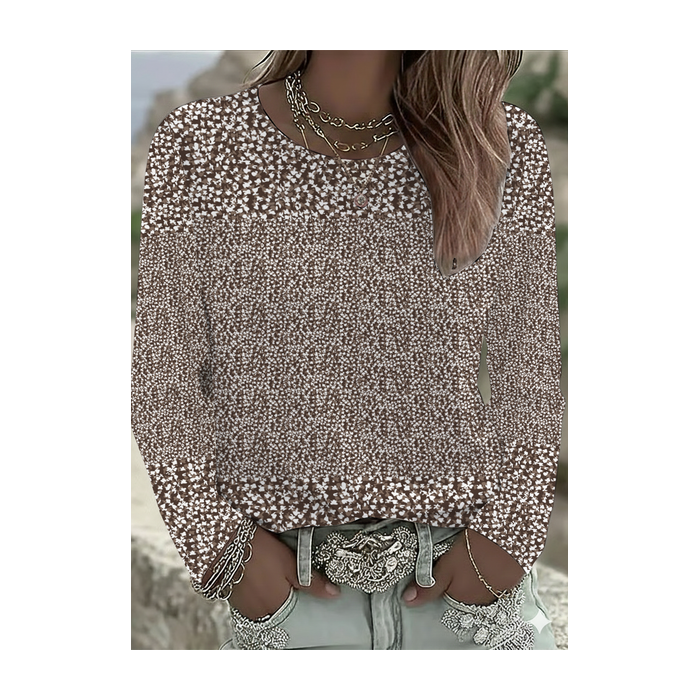 Women Floral Long Sleeve Tee T-shirt Crew Neck Printing Casual Spring/Fall Graphic Tee Top