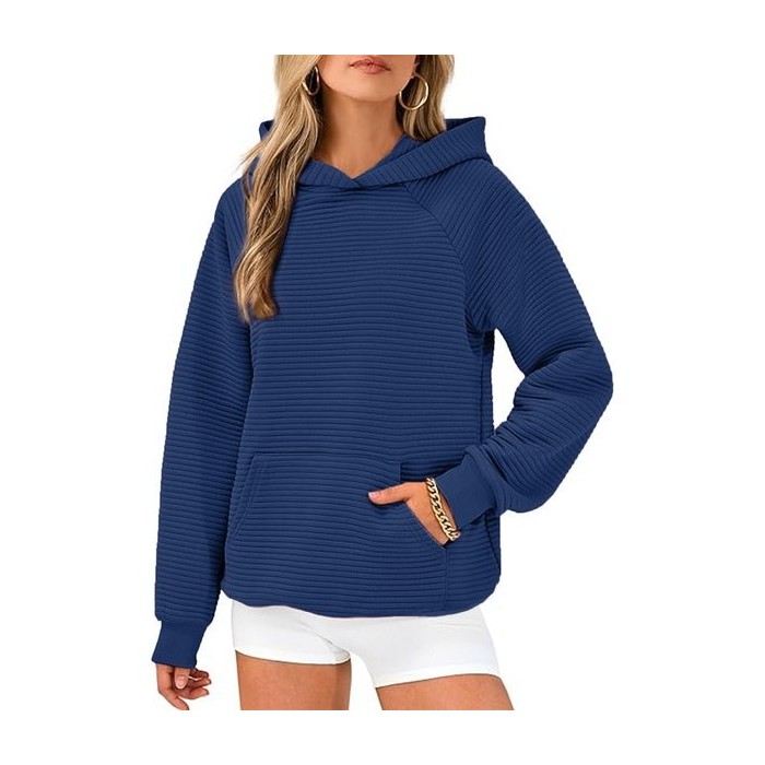 Women Plain Hoodie Split Joint Casual Spring/Fall Long Sleeve Sweatshirt