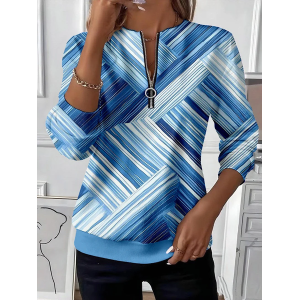 Women Abstract Crew Neck Printing Casual Spring/Fall Long Sleeve Sweatshirt