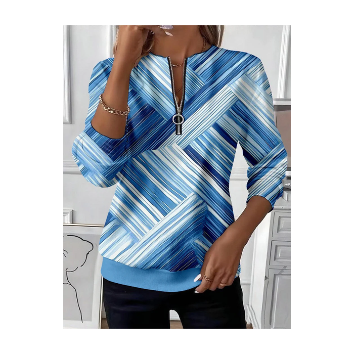 Women Abstract Crew Neck Printing Casual Spring/Fall Long Sleeve Sweatshirt