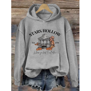 Women Halloween Spring/Fall Long Sleeve Vintage Daily Hoodie