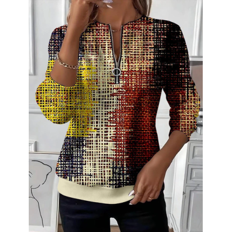 Women Abstract Crew Neck Printing Casual Spring/Fall Long Sleeve Sweatshirt