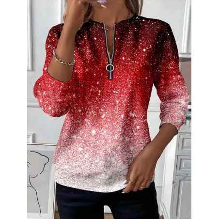 Women Christmas Crew Neck Printing Casual Spring/Fall Long Sleeve Sweatshirt