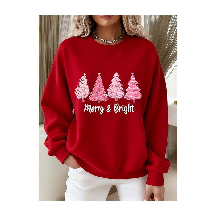 Women Christmas Crew Neck Printing Casual Spring/Fall Long Sleeve Sweatshirt