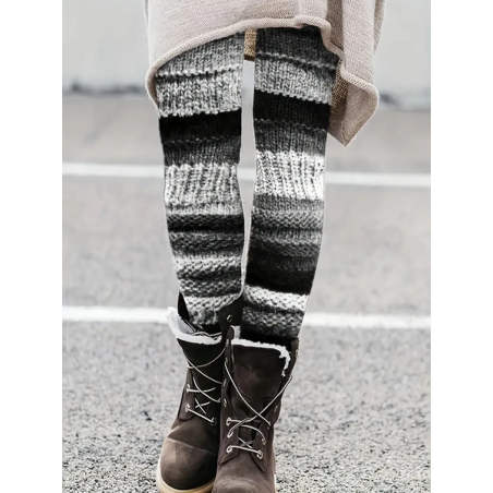 Women Multicolor Block Casual All Season Printing Long Leggings