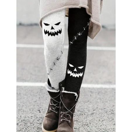 Women Halloween (pumpkin) Casual All Season Printing Long Leggings