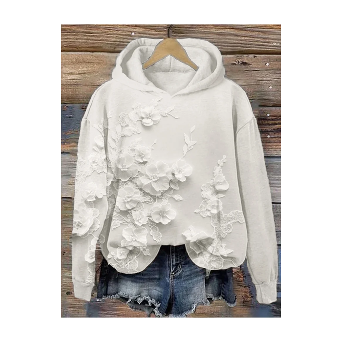 Women Floral Spring/Fall Printing Long Sleeve Casual Daily Hoodie
