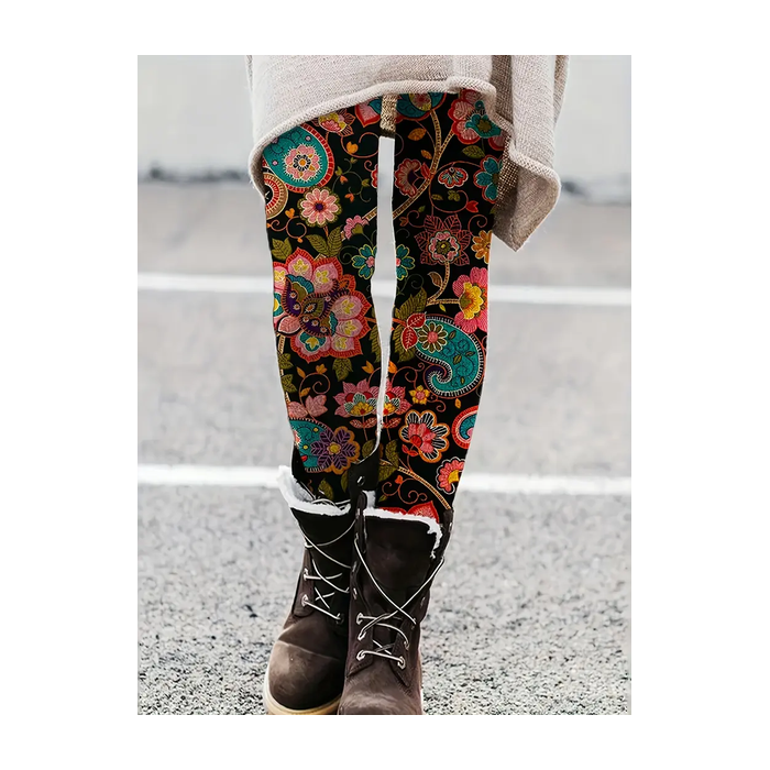 Women Floral Casual All Season Printing Long Leggings