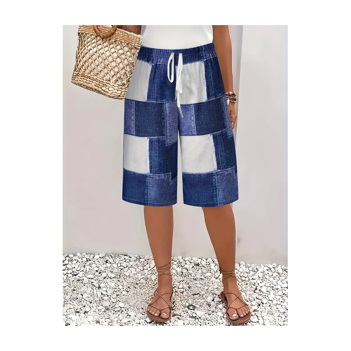 Women Plaid Fifth Pants Pant Casual Summer Trousers