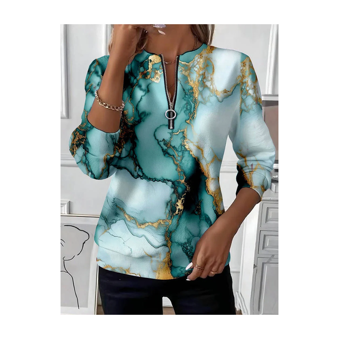 Women Abstract Crew Neck Printing Casual Spring/Fall Long Sleeve Sweatshirt