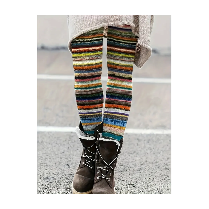 Women Abstract Stripes Casual All Season Printing Long Leggings