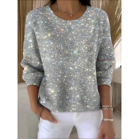 Women Halloween Spring/Fall Vintage Long Sleeve Crew Neck Cotton Sweater