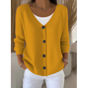 Women Plain Casual Spring/Fall Cardigan