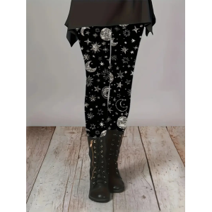 Women Star Casual All Season Printing Long Leggings