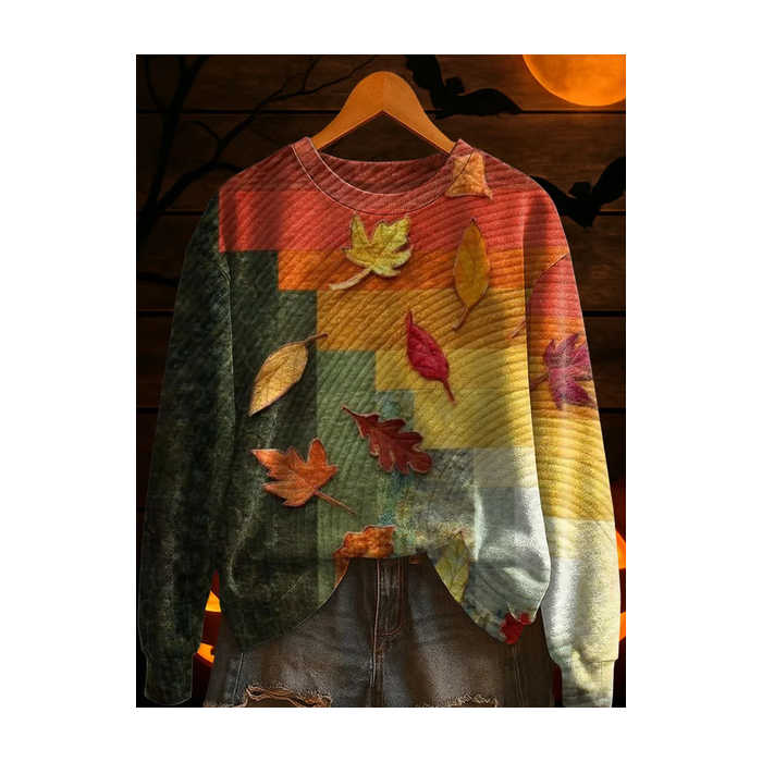 Women Abstract Crew Neck Printing Casual Spring/Fall Long Sleeve Sweatshirt