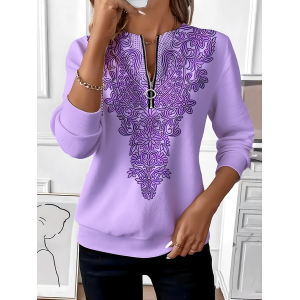 Women Ombre Crew Neck Vintage Spring/Fall Long Sleeve Sweatshirt