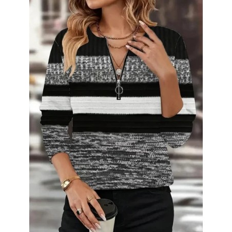 Women Abstract Crew Neck Printing Casual Spring/Fall Long Sleeve Sweatshirt