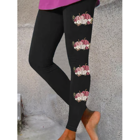 Women Floral Casual All Season Printing Long Leggings