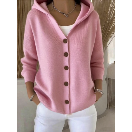Women Plain Long Sleeve Hoodie Casual Spring/Fall Cardigan Outerwear