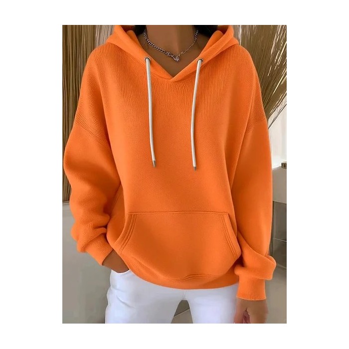 Women Plain Spring/Fall Printing Long Sleeve Casual Daily Hoodie