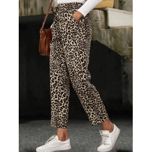 Women Leopard Long Pants Casual Spring/Fall Trousers