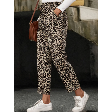 Women Leopard Long Pants Casual Spring/Fall Trousers