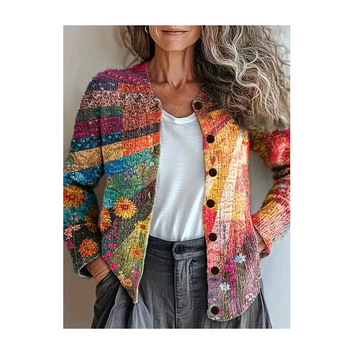 Women Floral Vintage Spring/Fall Printing Cardigan