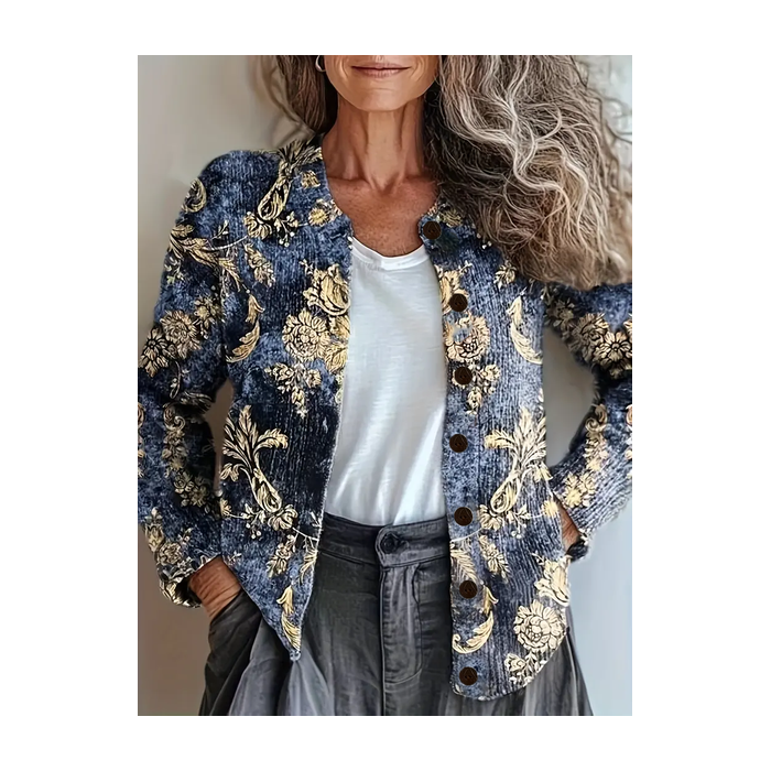 Women Floral Vintage Spring/Fall Printing Cardigan