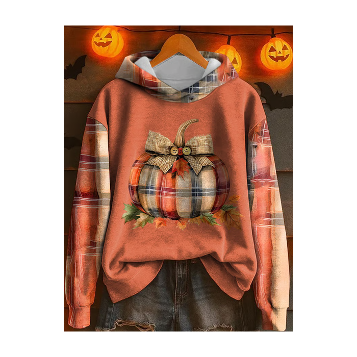 Women Maple Leaf Spring/Fall Printing Long Sleeve Casual Daily Hoodie