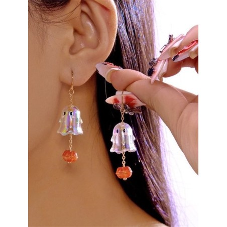 Alloy Electroplating Halloween Jewelry Cartoon Bat Ghost Pumpkin Earrings Halloween Kitten Skull Spider Witch Earrings