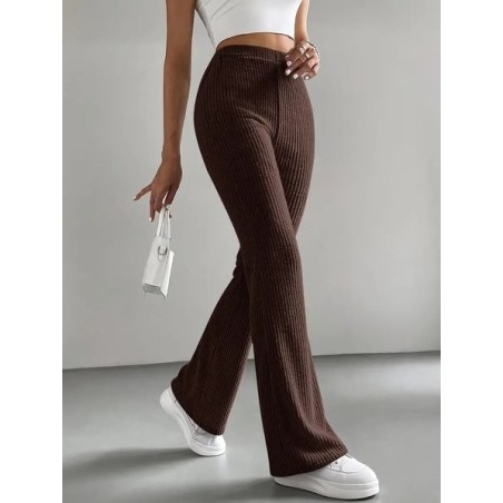 Women Plain Long Elastic Waist Pants Casual Spring/Fall Trousers