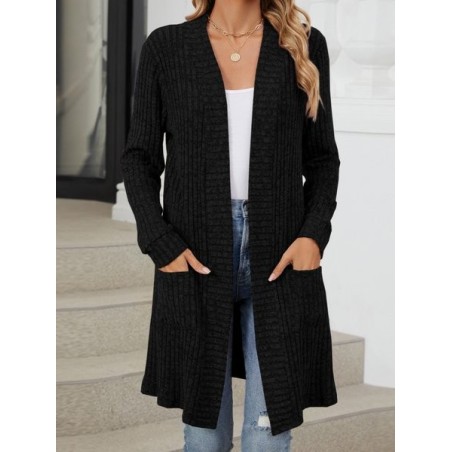 Women Plain Spring/Fall Cover-up Vintage Split Joint Lightweight Cardigan