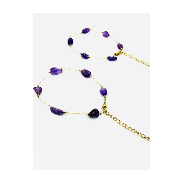 Amethyst Fashionable Temperament Daily Commuting Simple Versatile Bracelet Clavicle Chain Sweater Chain
