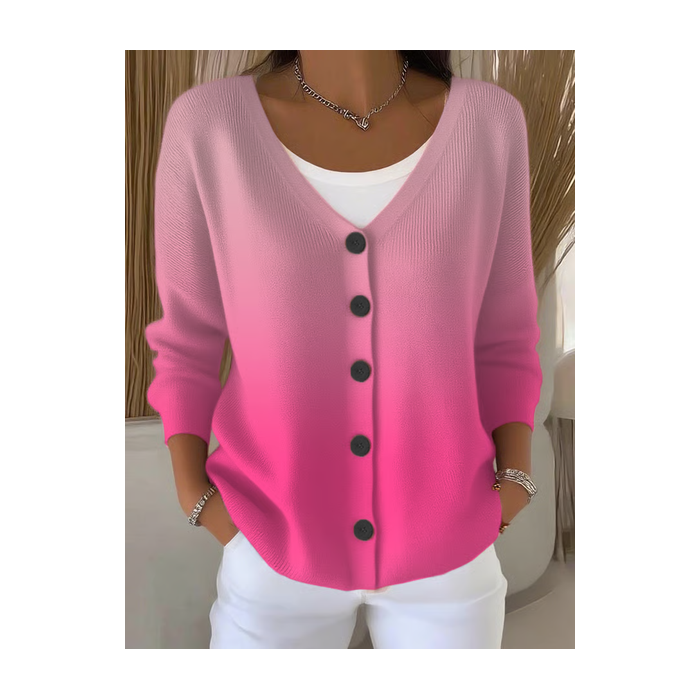 Women Ombre Casual Spring/Fall Printing Cardigan