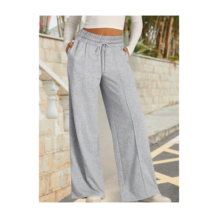Women Plain Long Elastic Waist Pants Casual Spring/Fall Trousers
