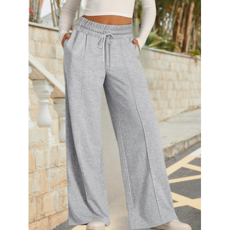 Women Plain Long Elastic Waist Pants Casual Spring/Fall Trousers