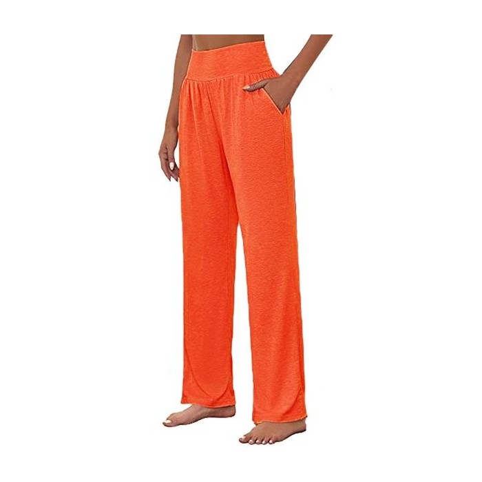 Women's Elastic Waist H-Line Straight Pants Daily Going Out Pants Casual Pocket Stitching Knitted Plain Spring/Fall Pants