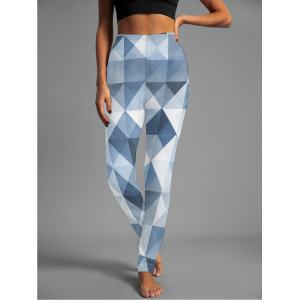 Women's Casual Geometric Jersey All Season Long Leggings