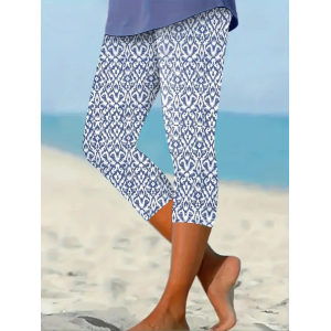 Women's Trousers Elastic Waist Legging Daily Going Out Casual Printing Floral Summer Pants