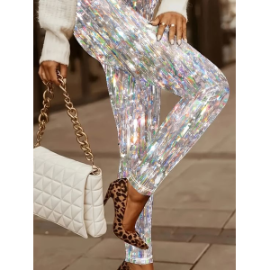 Women's Casual Abstract Jersey All Season Long Leggings