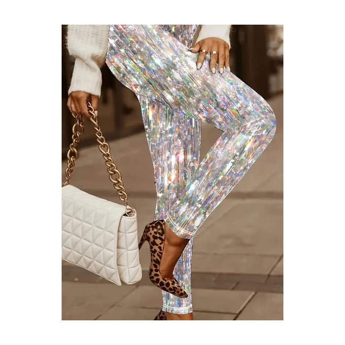 Women's Casual Abstract Jersey All Season Long Leggings