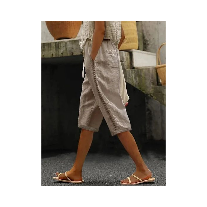 Women Geometric Fifth Pants Pant Casual Summer Trousers