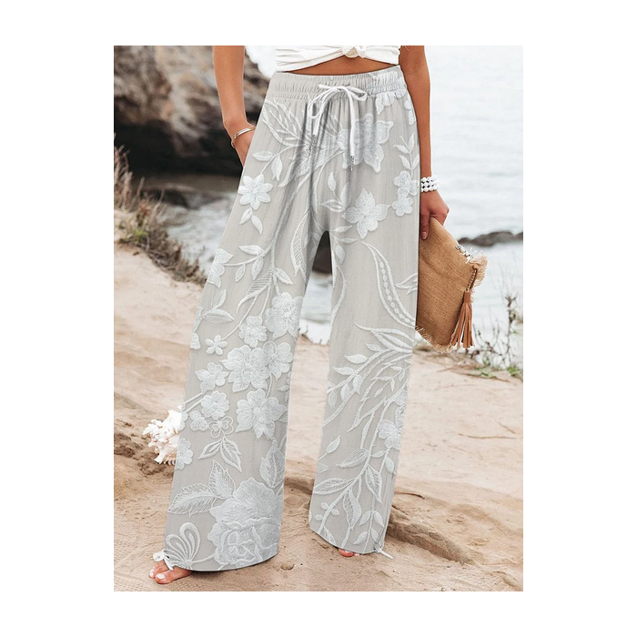Women Floral Long Pant Casual Spring/Fall Trousers