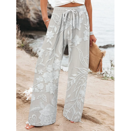 Women Floral Long Pant Casual Spring/Fall Trousers