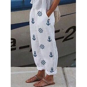 Women Anchor Long Pant Casual Spring/Fall Trousers